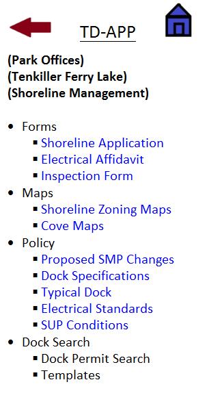 Shoreline Some of the features in the Shoreline tab include: All shoreline forms and applications.