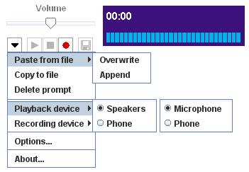 Using the Audio Applet The Audio Applet is used to record or change your voice name, greetings, or record group names.