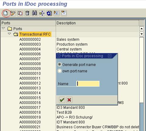 Step 5: Creation of trfc Port in IDES System We need to a Transactional RFC using WE21 TCode.