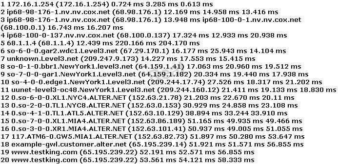 You have performed the traceroute below and notice that hops 19 and 20 both show the same IP address. What can be inferred from this output? A. An application proxy firewall B.