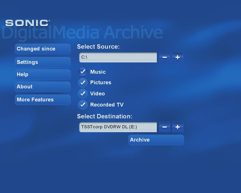 Archivig files usig Media Ceter The Soic DigitalMedia Archive software is icluded with select models oly.