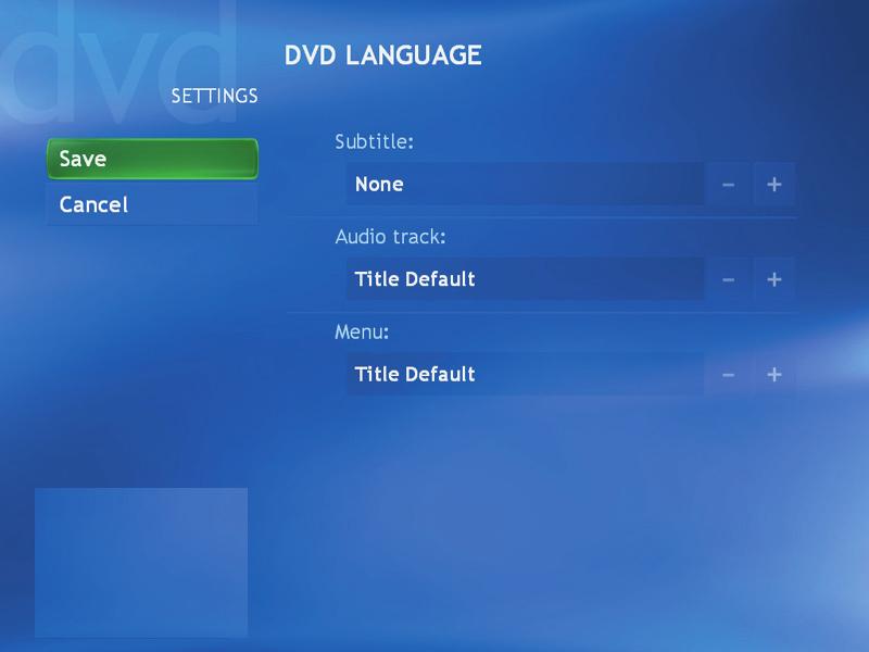 Chagig the DVD Movie Laguage To select DVD laguage settigs for subtitles, closed captioig, ad viewig the DVD: 1 Press the Media Ceter Start butto o the remote cotrol, or, with your mouse, click Start