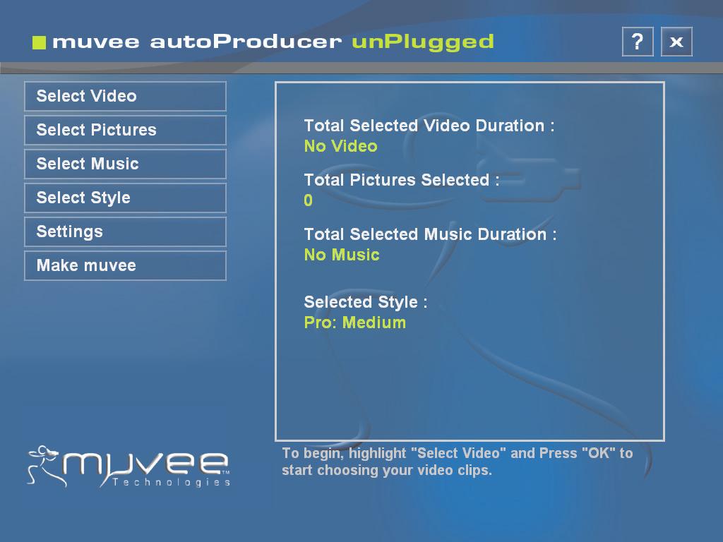 This versio of muvee autoproducer has more features, such as video capture ad disc recordig. See Usig muvee autoproducer o the Desktop o page 51. Or Media Ceter To view Help files, select the?
