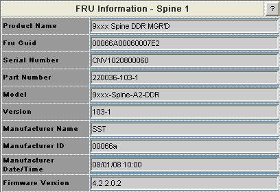 Step 3. From the Master Spine Details Header, click the View FRU button. The FRU Information window is displayed: Figure 8. Spine FRU Information Step 4. Record the FRU GUID.