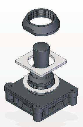 This should be fitted between the joystick and the panel, in applications where a good seal is needed. V3 SCREW MOUNT - PANEL CUT-OUT & MOUNTING INSTALLATION 4 5. 5 0 Ø 45. 5 0 Ø2.