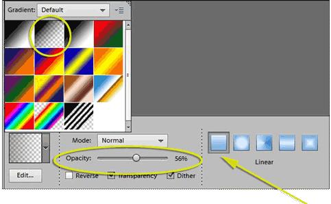 In the Layers panel, Ctrl click (Mac: Cmd click) on the thumbnail of the shape layer to get a selection outline around it. Get the Gradient tool.