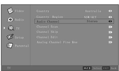 Selection of SPDIF Type 1. Press the Menu button, and then press or until the Audio menu appears. 2. Press or Enter button to enter the Audio menu. 3. Press or to highlight SPDIF Type. 4.