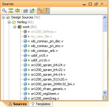 X-Ref Target - Figure 18 Figure 18: Viewing the Reordered Sources The Sources appear reordered in the Sources view.
