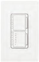 Dual digital fade dimmer/countdown timer control switch (two loads) (top) Tap on to preset light level; tap off; tap twice for full on Touch rocker to adjust light level advanced programming features