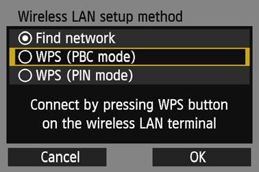 Easy Connection via WPS (PBC Mode) 108 3 4 5 6 Select a Web service. Select a Web service to connect to, then press <0>.