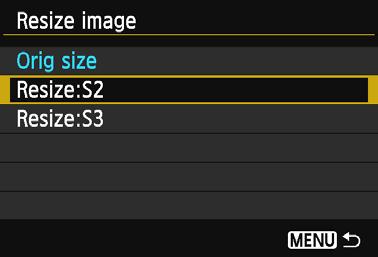 Select the image size. Press the <V> key to select an image size, then press <0>. 3 Send the images. Press the <V> key to select [Send], then press <0> to send the images.