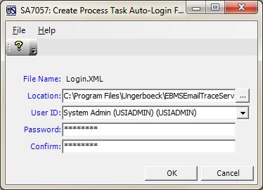 Ungerboeck BackOffice Configuration Creating Login.XML File 1. Log into Ungerboeck BackOffice 2. From the Main Menu, select System Administration Module and choose Schedule Task 3.