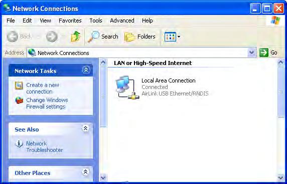 ALEOS 4.3.3 Configuration User Guide Figure 5-10: Network Connections Note: By default, your Host IP for USB/net is 192.168.14.100.