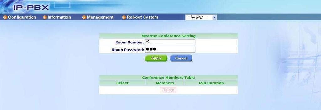 If login successful, User could keep to follow the voice prompt to enter the conference room.