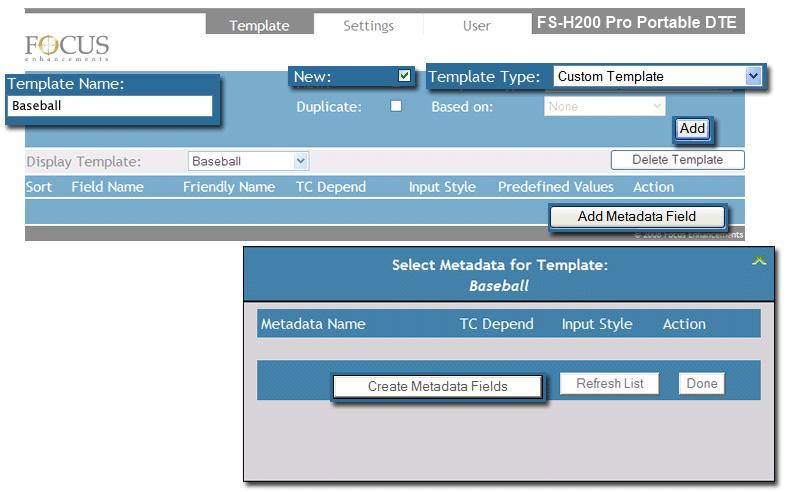 Metadata Creating A Custom Template 1 2 3 4 5 6 Create custom templates when importing metadata into a proprietary application that is not supported by the FS-H200 Pro.