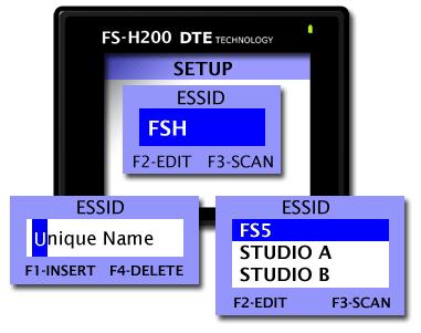 FS-H200 Pro Functions ESSID Set the ESSID (Extended Service Set Identifier) depending on how it is used: Peer-to-Peer connections, where the ESSID must be the same for all members of the network.