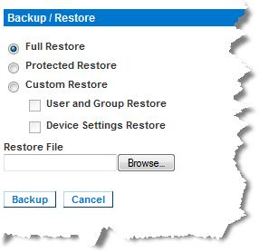 Chapter 9: Maintenance Backup and Restore From the Backup/Restore page, you can backup and restore the settings and configuration for your KX II-101-V2.
