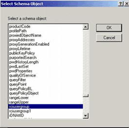 Appendix B: Updating the LDAP Schema 6. Choose rciusergroup from the Select Schema Object list. 7. Click OK in the Select Schema Object dialog. 8. Click OK in the User Properties dialog.