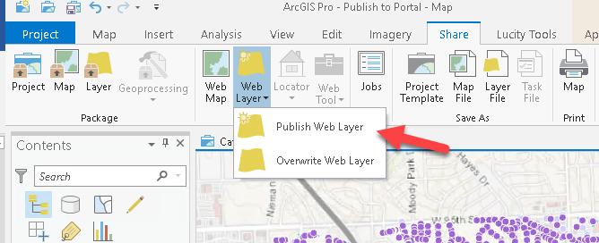 Click on Web Layer and publish web layer if you want to create a feature service either hosted or federated with ArcGIS Server.