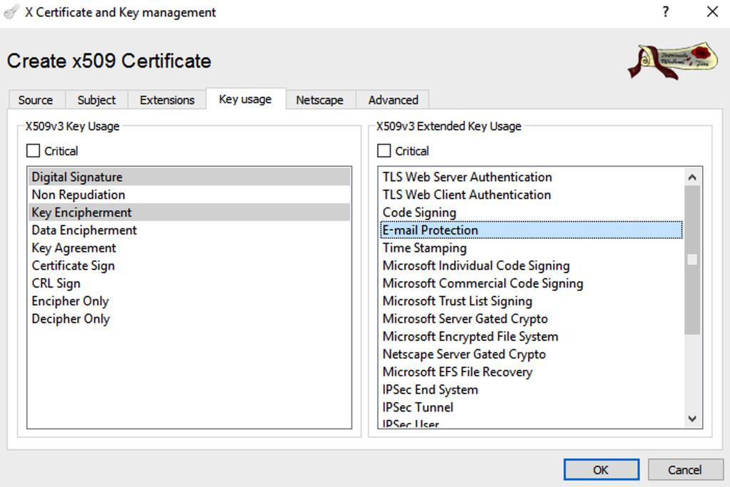 Create a certificate and private key pair. 3. As shown in Figure 4, fill out the Distinguished name fields. 4. Click the Extensions tab. 5.