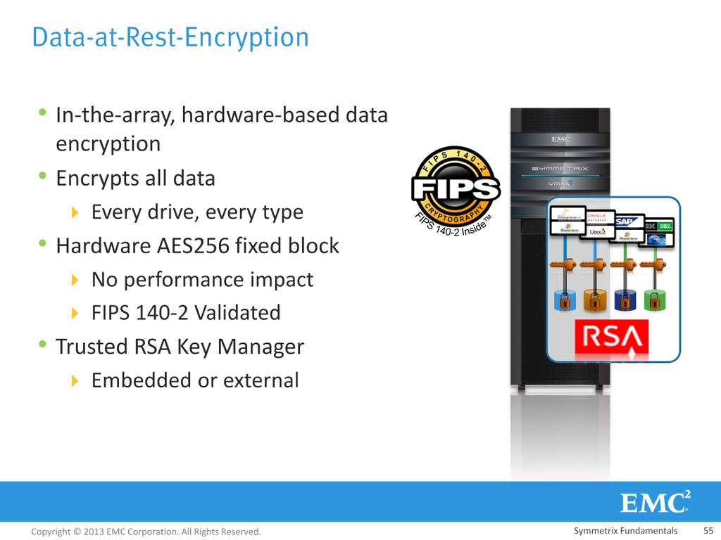 Data-at-Rest-Encryption is an array encryption and a set-it-and-forget-it feature for the entire array that is enabled at installation of a new array.