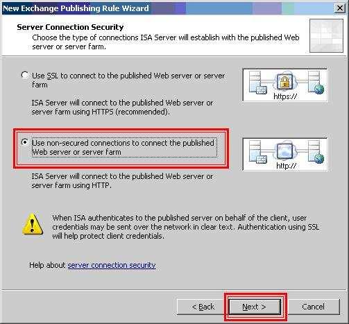 connections to connect the published Web server or