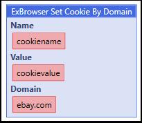 9.2 Set Cookie by Domain This command adds the specified cookie to the active browser session in the current thread. This command supports the Domain Cookie Field Browser needs to be loaded first.
