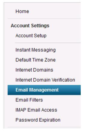 SmartCloud Notes Mail Routing Options Email Management Options