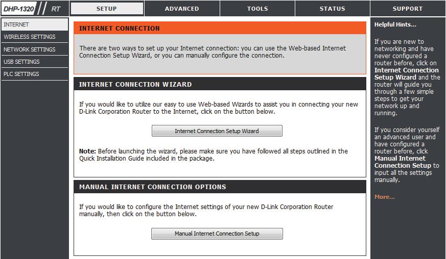 This section allows you to configure your Router s Internet settings.