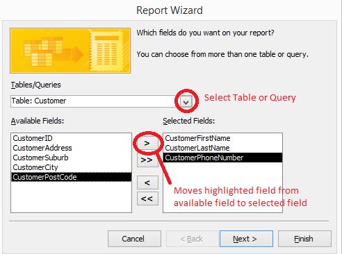 Reports Reports are used to view information in the database. They can be created using a wizard or manually and they can be modified to display the information in different ways.