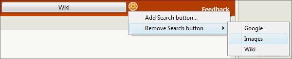 Search Buttons Get the most out of the Search Panel by adding an engine or site that s not listed. You can add or remove Search Buttons by left-clicking the icon next to the Panel.