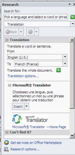 Translation Office translation tool is handy for getting the gist of documents or checking phrases in foreign languages.