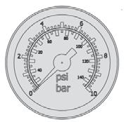 471 Seal: FKM at capsule gauge with male thread 0 2 mbar / 60 bar Dimensions Principle Indicator Display Order Order Preis Ø A R: Bourdon tube accuracy range number number C mm K: capsule tube % FS