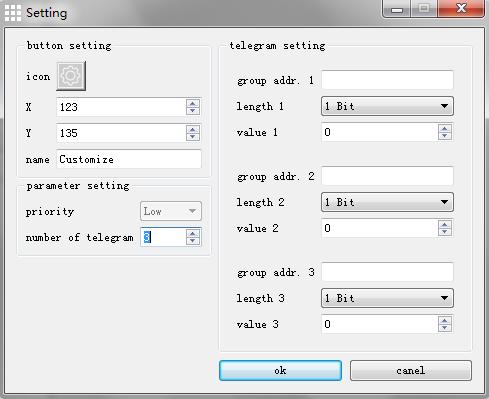 Figure 4.4.7 Customization Control Settings Interface Icon: click the icon button to enter the icons setting interface, the interface will display the new icon after modifying.