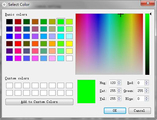 palette. White by default. Figure 4.5.5 shows the color selection interface, and the color can be changed after users selected OK. Figure 4.5.5 Color Selection Interface Brightness: it is used for configuring screen brightness.