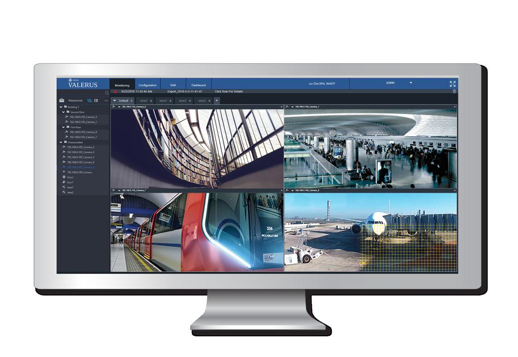 Virtual, VSAAS and Cloud environments. Valerus is built on ONVIF, an industry standard that most cameras and VMS systems have adopted, and uses standard software and communication tools.