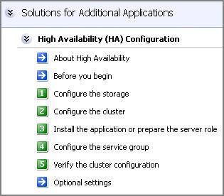 46 Using the Solutions Configuration Center Following the workflow in the Configuration Center Figure 3-11 Workflow for configuring high availability for Enterprise Vault Server Figure 3-12 shows the
