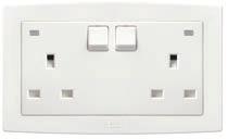 round pin 5A AC221-S switched socket outlet AC234 2 gang