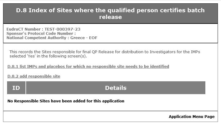 Fig. 56 D.8 Index of Sites where the qualified person certifies batch release no sites added 2.