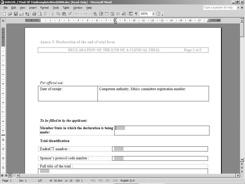 99 End of Trial Form Template 4. This form is a Microsoft Word template.
