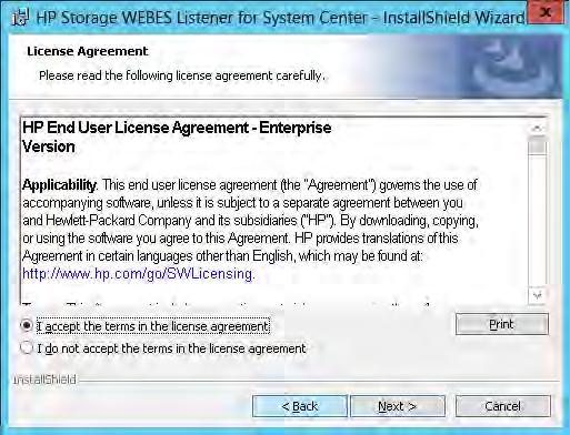 4. Read the license agreement information and select I accept the terms in the license agreement. Click Next. 5.