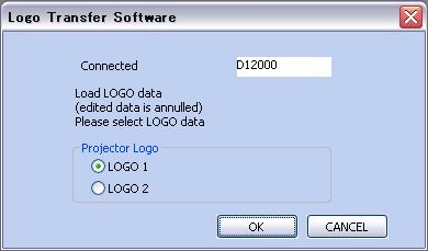Load LOGO data From Projector When you select the "Load LOGO data From Projector", the following screen appears. After you select the LOGO to load, click the "OK" button.