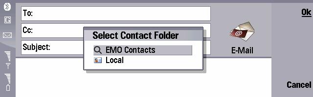 Email addresses can be added from your personal or corporate contacts by pressing the Recipient command button. Figure 24.
