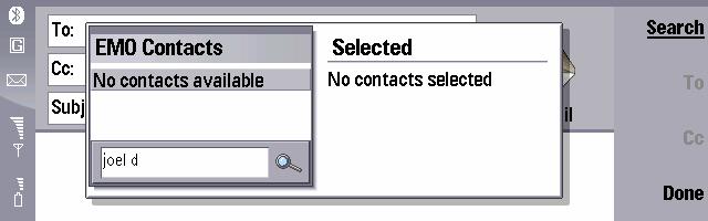 Then press To or Cc to add the contact to the respective field.