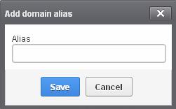 The 'Add domain alias' dialog box will open