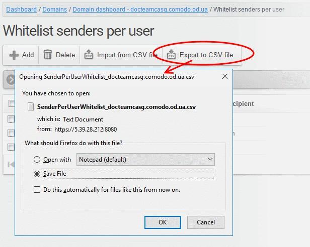 A file download dialog will be displayed.