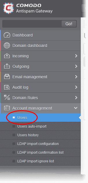 Manage Users Click 'Account management' on the left then click