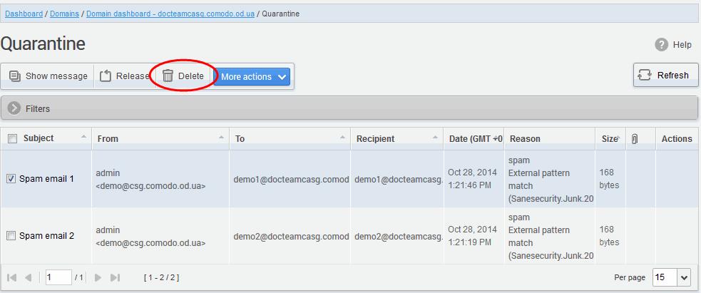 Click 'OK' to confirm to add the sender to blacklist. Refer the section 'Sender Blacklist' for more details.