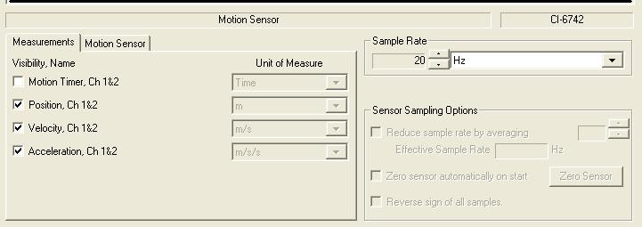 Click on the image of the interface over the area where the channel 1 digital input is. 6. Select the Motion Sensor from the sensor list by double clicking on it.