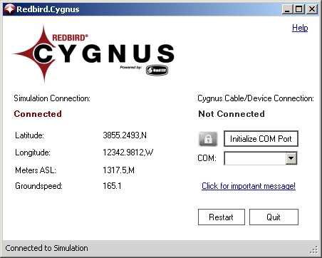 Starting Cygnus If, however, the Cygnus Information Panel looks like this: Cygnus has failed to find a running simulation. Check to make sure a simulation is running.